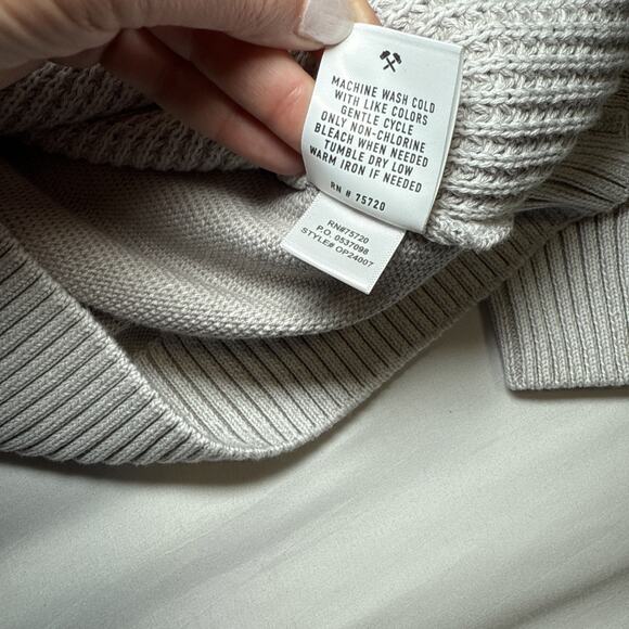 Outpost Makers Cable Knit Sweater Mens L The Buckle Shawl Collar Gray White NWT - Picture 11 of 15